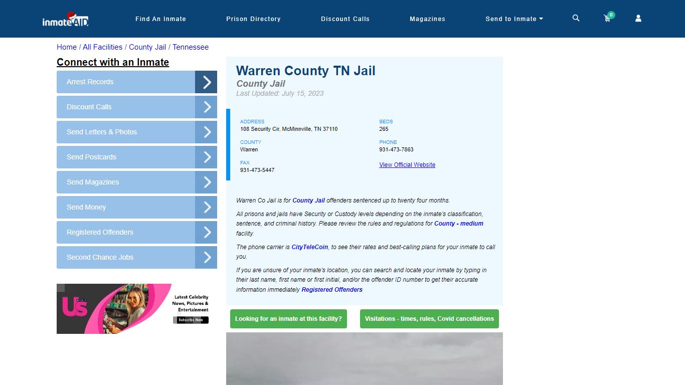 Warren County TN Jail - Inmate Locator - McMinnville, TN